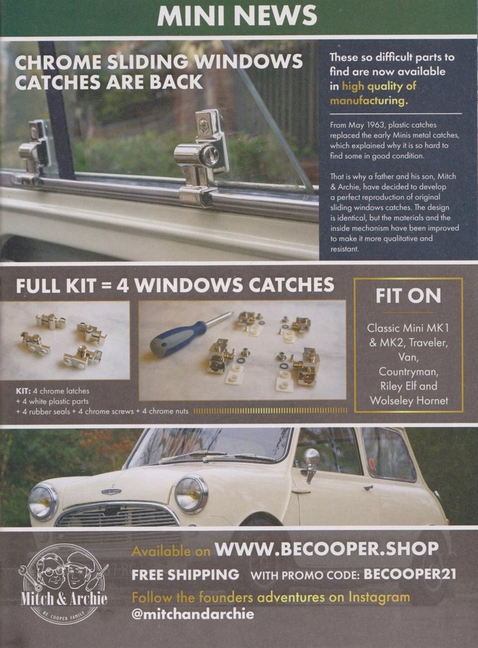 why did the classic Mini have sliding windows
